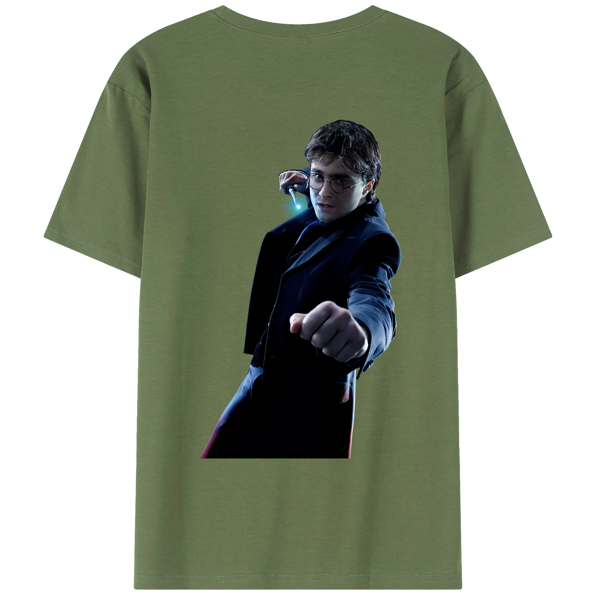 （画像用） Harry Potter ハリー・ポッターシリーズ 綿100％ メンズ半袖Tシャツ（バックプリント） 通気性